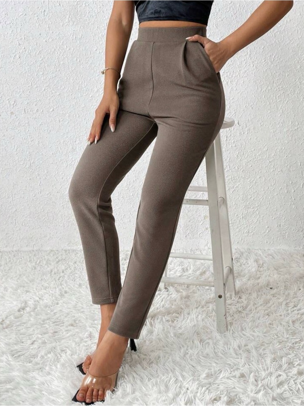 Women's Straight-Leg Pull-On Pants - Brown